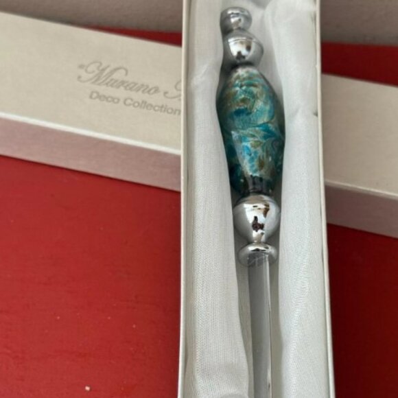 Murano Glass Letter Opener Glass Of Venice Art Deco Collection Original Box - Picture 1 of 7